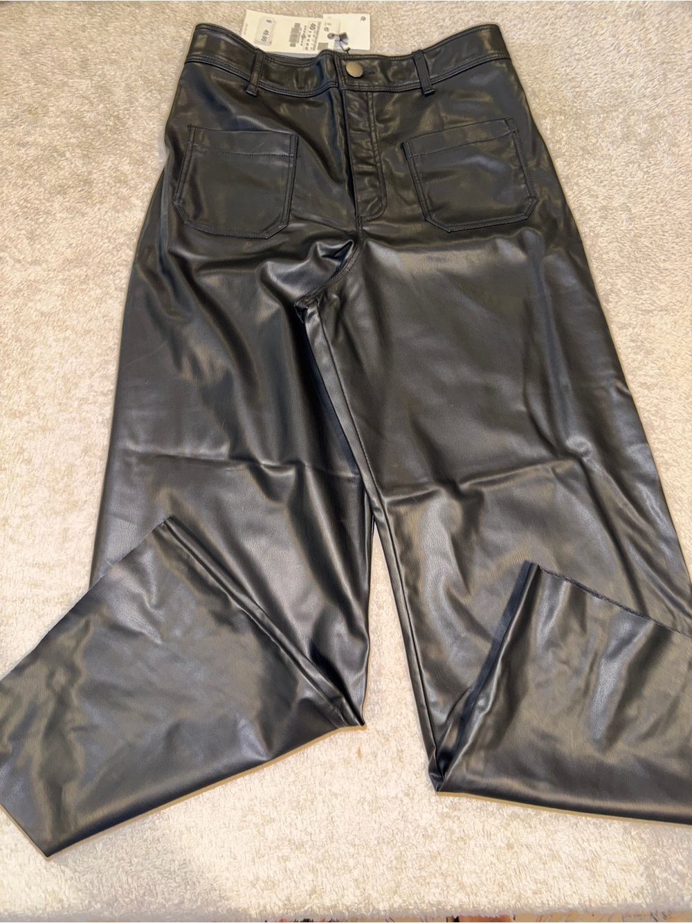 Zara The Marine Pant - Black Faux Leather
